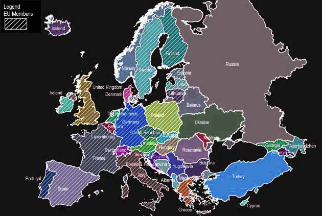 Map Of Europe Labeled